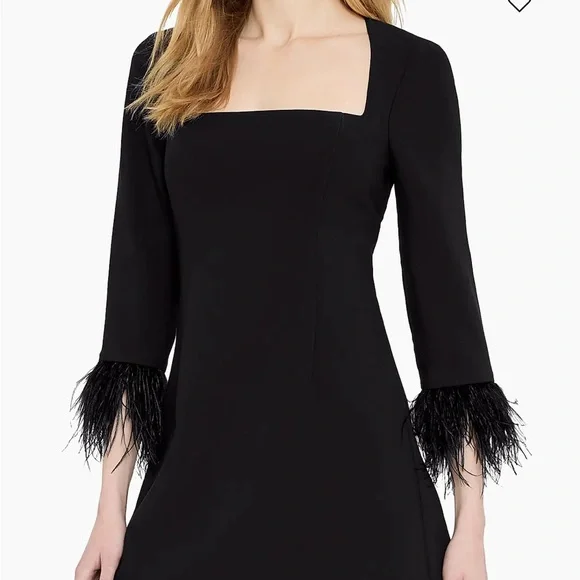 Likely Cher Black Feather-Trim Dress - Picture 3 of 3